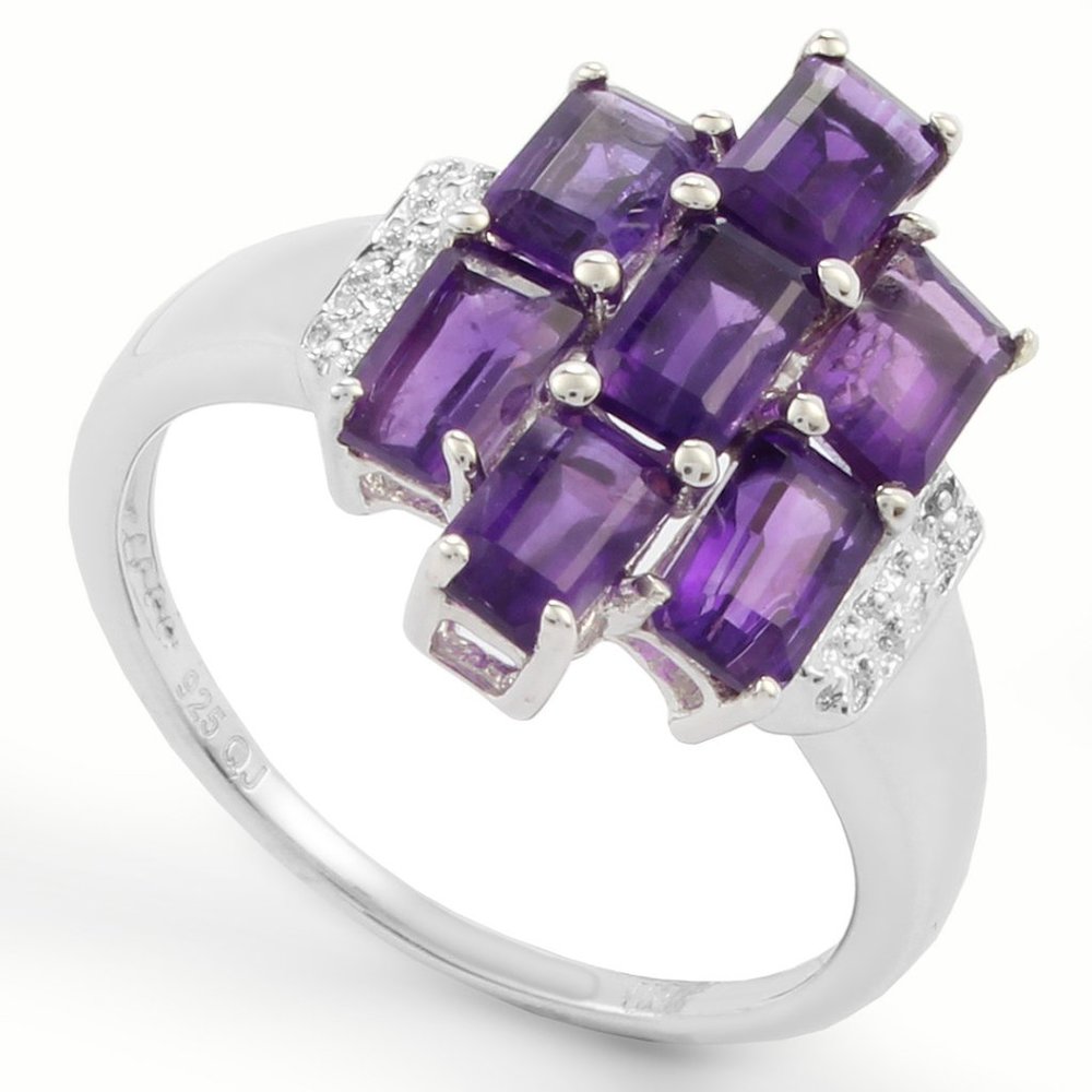 Amethyst and Sterling Silver Cocktail Ring